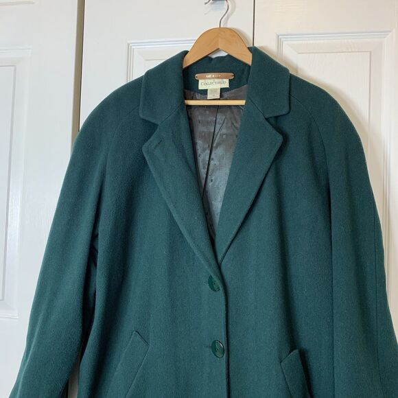 Collectibles Made in USA Overcoat Womens 14 Wool Blend Green  VTG 80s - Picture 10 of 11